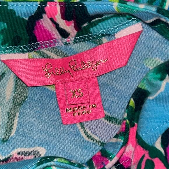 Lilly Pulitzer Fontaine Top | Porto Blue In the Trees | Bell Sleeve | Size XS - Picture 7 of 10
